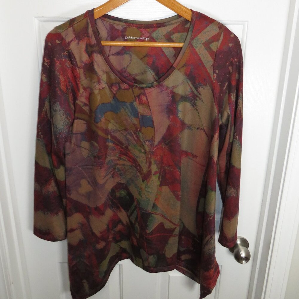 Soft Surroundings Julia Asymmetric Tunic Top Arts… - image 1